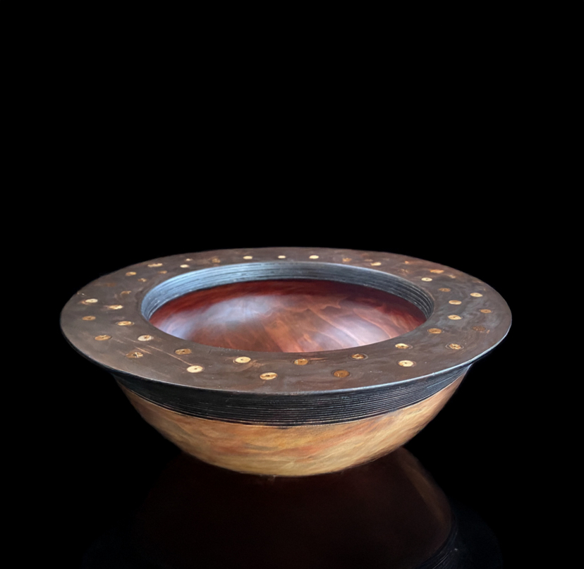 Red cedar with bead inlay